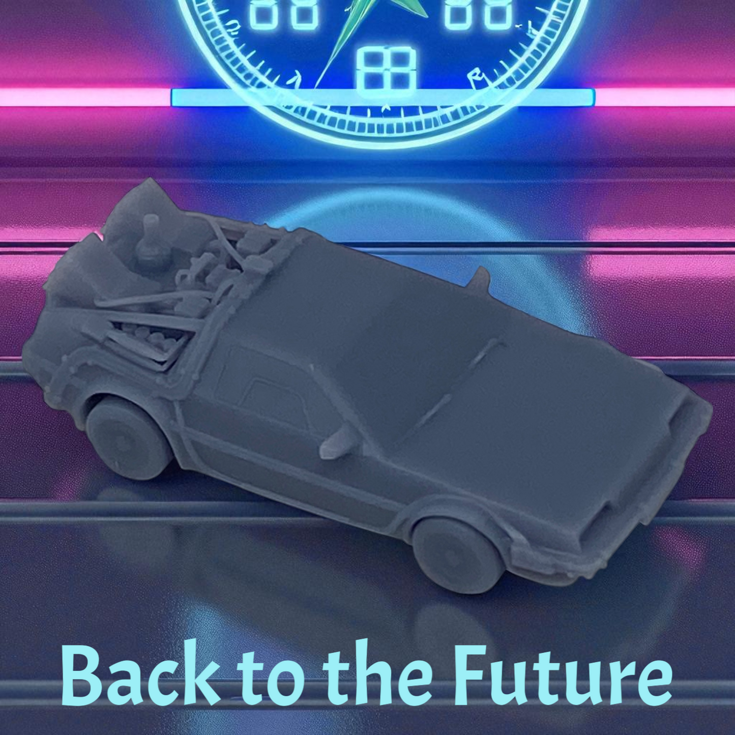 Scale Model of Back to the Future Delorean by Model Scenery World