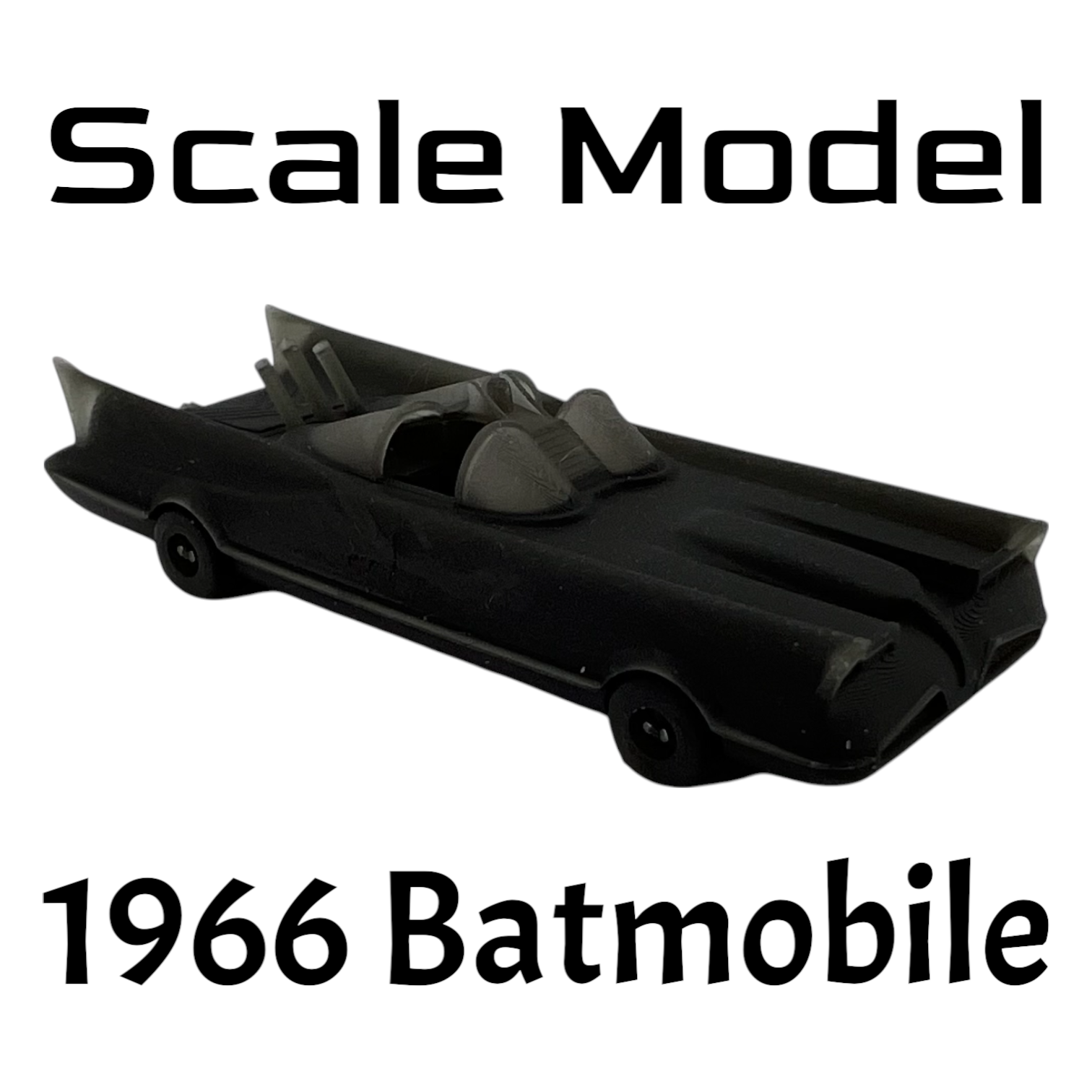 Scale Model of Batmobile - Original  '66' - Modeled in Black Resin