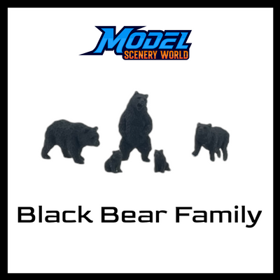 Scale Model of Black Bears with Cubs by Model Scenery World 