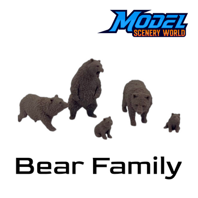 Scale Model of Brown Bears with Cubs by Model Scenery World