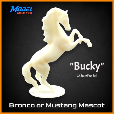 Scale Model of Bucky the Bronco or Mustang Mascot 27' by Model Scenery World