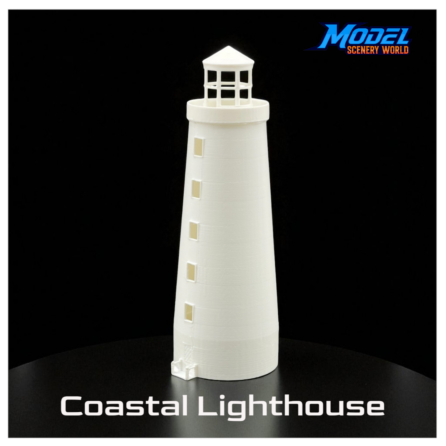 Scale Model of Coastal Lighthouse by Model Scenery World