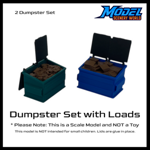 Scale Model of Dumpster Set with Loads by Model Scenery World