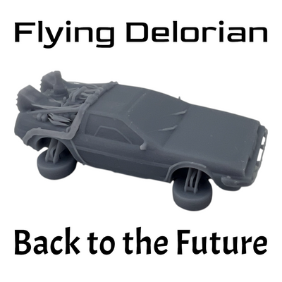 Scale Model of Flying - Back to the Future Delorean -Wheels Up by Model Scenery World