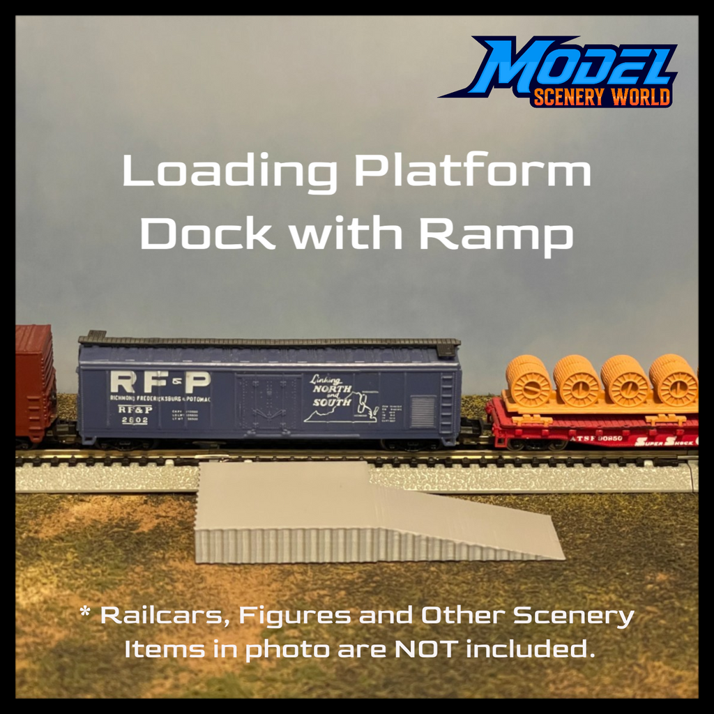 Concrete Loading Platform Dock with Ramp - ZZ Scale 1:300 - Gray ...