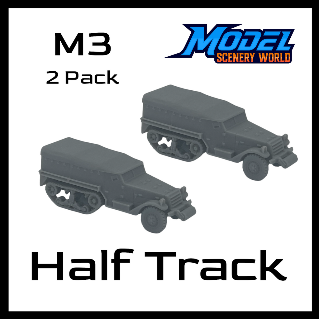 M3 Half Track Covered (2pk) - Z Scale 1:220 - Gray | Model Scenery World