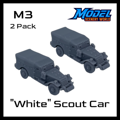 Scale Model of M3 White Scout Car with Canvas by Model Scenery World