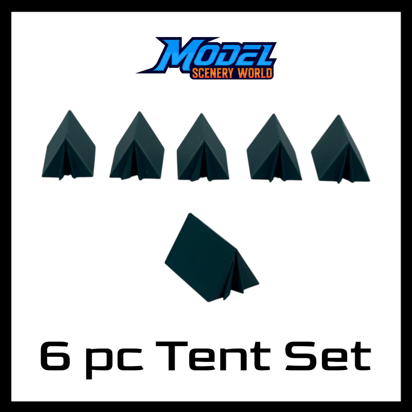 Scale Model of Outdoor Series Camping Tents (6pk) by Model Scenery World