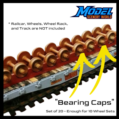 Scale Model of Railroad Wheel Set Barring Caps by Model Scenery World