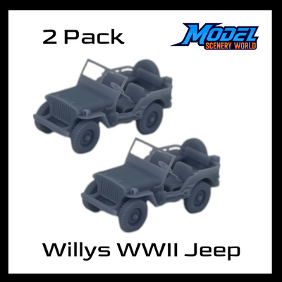 Scale Model of WWII Willy's Army Jeep by Model Scenery World