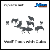 Scale Model of Wolf Pack with Cubs by Model Scenery World