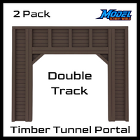 Scale Model of a Double Tunnel Portal - Timber by Model Scenery World