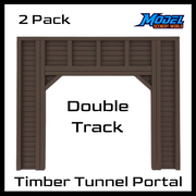 Scale Model of a Double Tunnel Portal - Timber by Model Scenery World