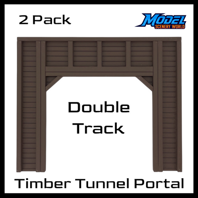 Scale Model of a Double Tunnel Portal - Timber by Model Scenery World