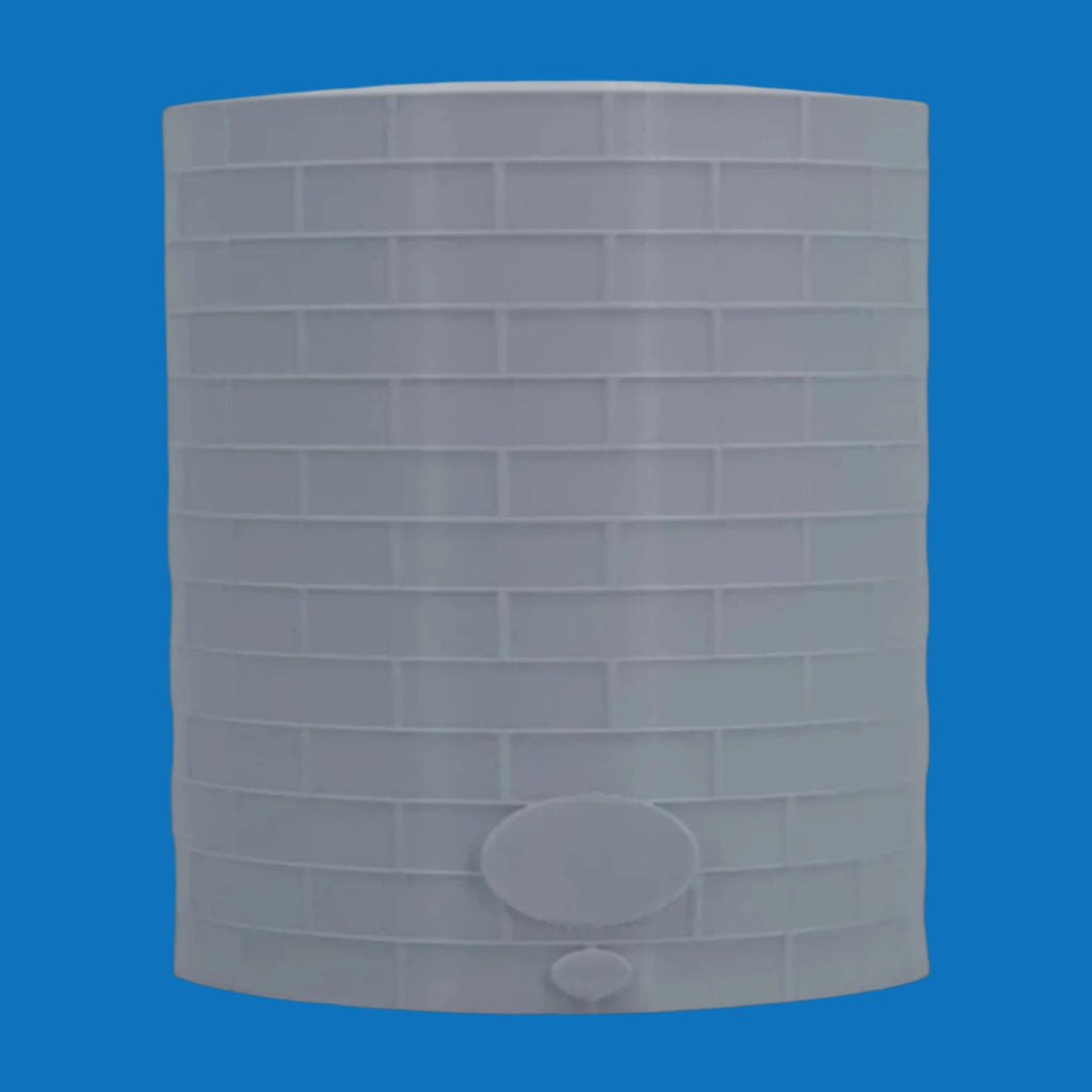 Scale Model of a Tall Oil or Fuel Tank in White Color by Model Scenery World