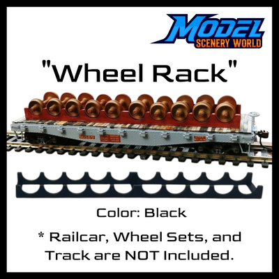 Scale Wheel Rack for Flatcar Load by Model Scenery World - Black