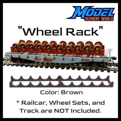 Scale Wheel Rack for Flatcar Load by Model Scenery World - Brown