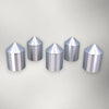 (5) Grain Silo Set - (2) 35' (3) 40'- N Scale 1:160 - Metallic Silver