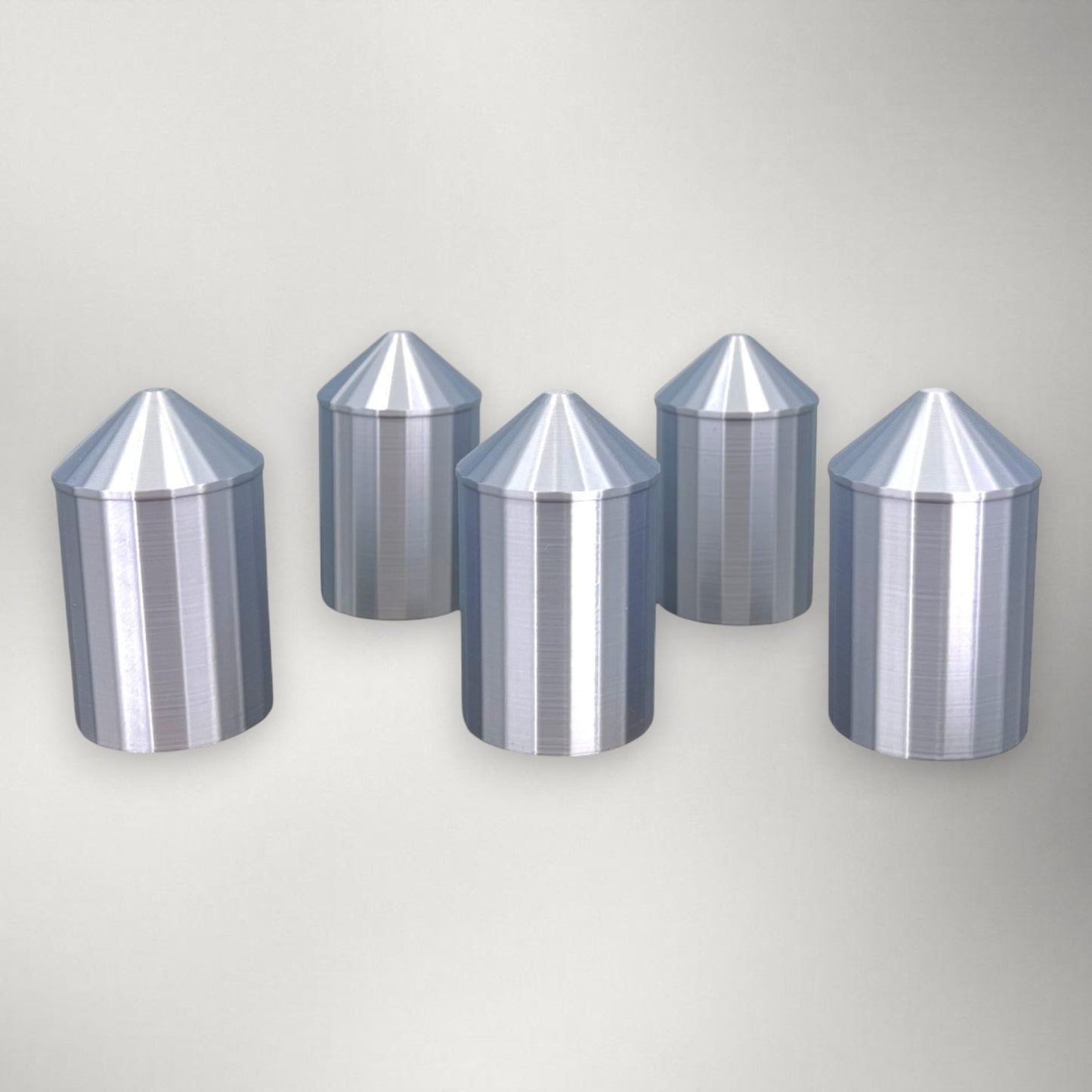 (4) Grain Silo Set (2) 35' (2) 40'- ZZ Scale 1:220 - Metallic Silver