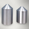 (2) Grain Silo Set - (1) 35' (1) 40' - O Scale 1:48 - Metallic Silver