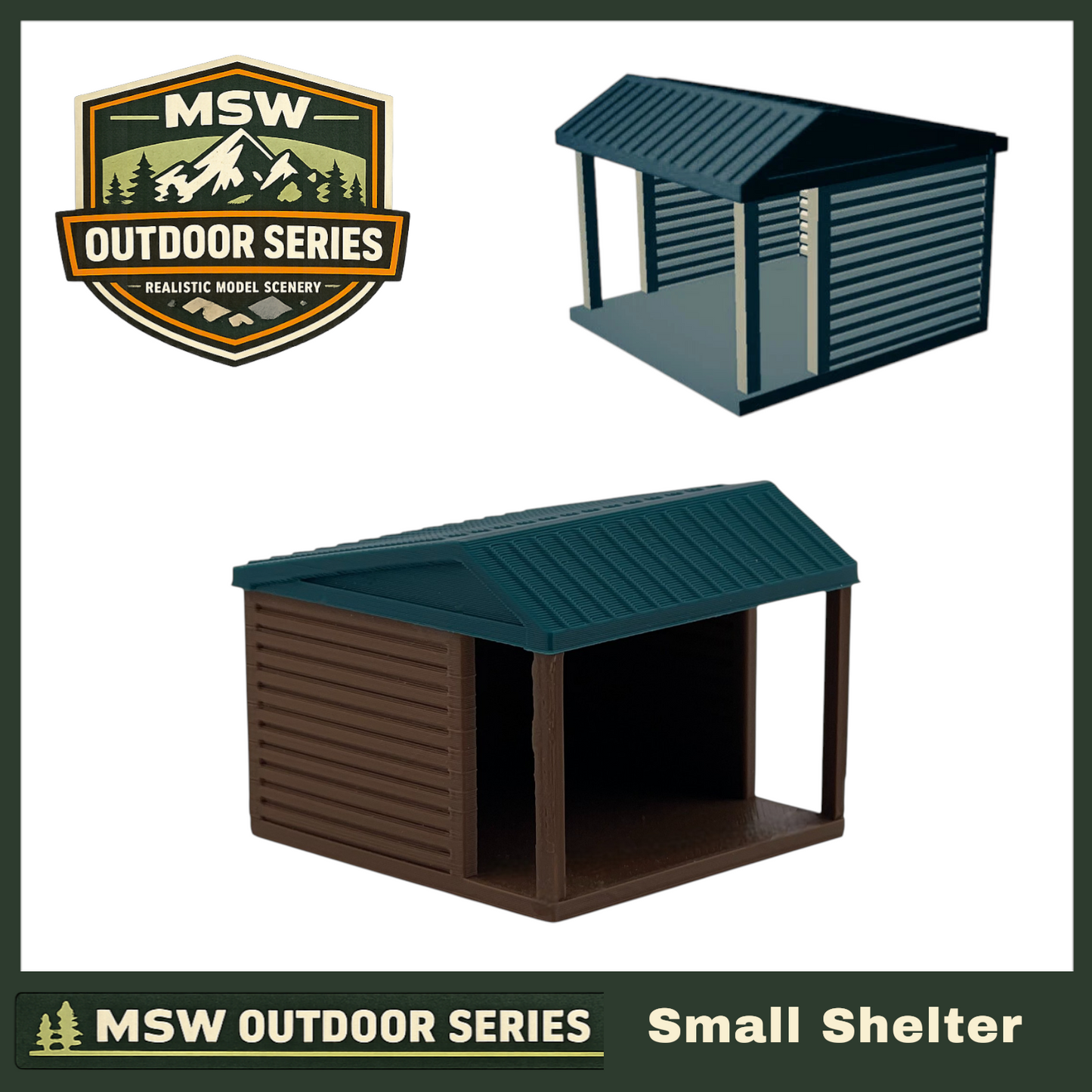 "The Outdoor Series"  Small Shelter - Camping Modeled in Color TT Scale 1:120