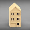 Suburban Row House #1 - Three Story - Z Scale 1:220 - Brown