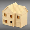 Suburban Row House #2 - Two Story with Garage - Z Scale 1:220 - Brown