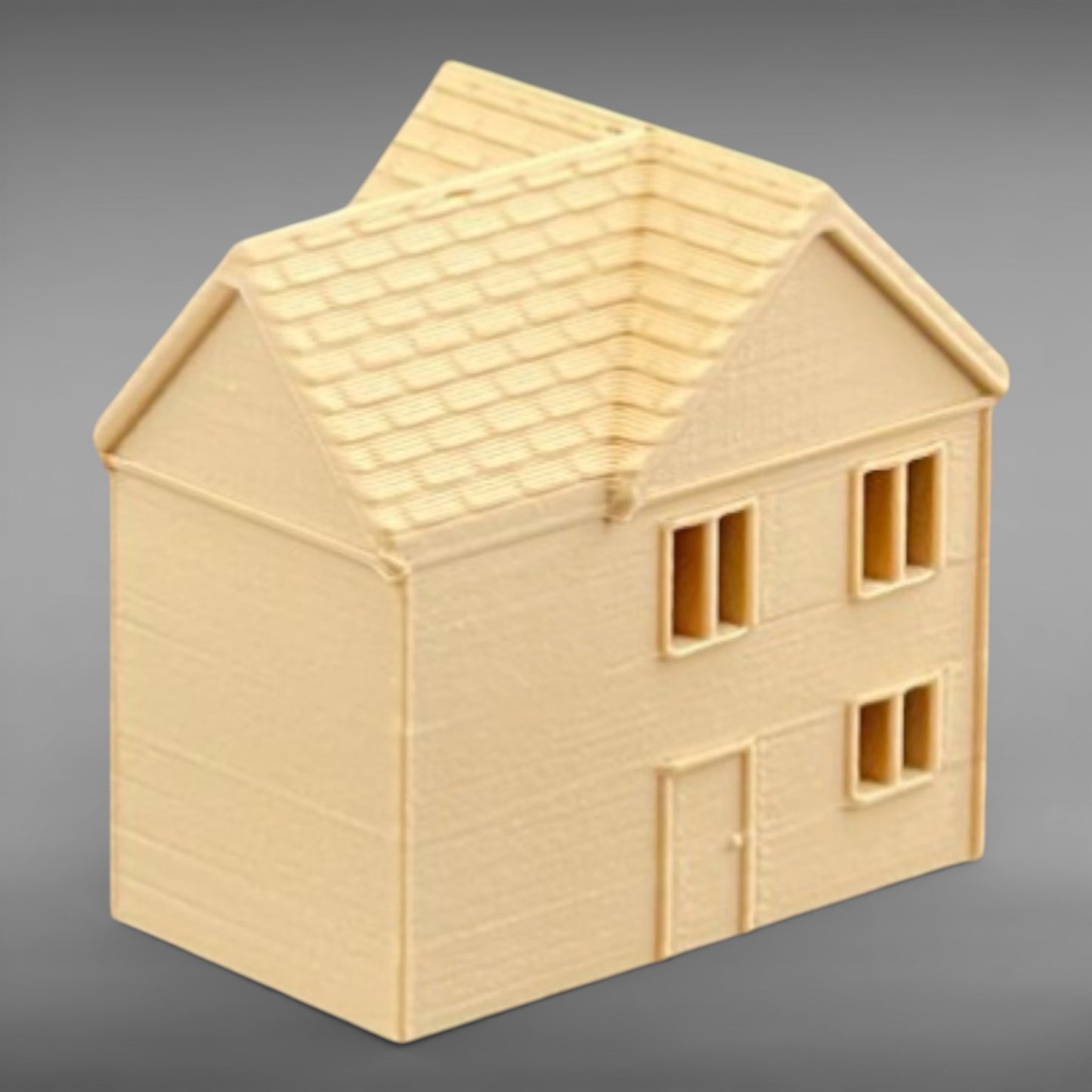 Suburban Row House #2 - Two Story with Garage - N Scale 1:160 - Brown