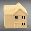 Suburban Row House #2 - Two Story with Garage - Z Scale 1:220 - Brown