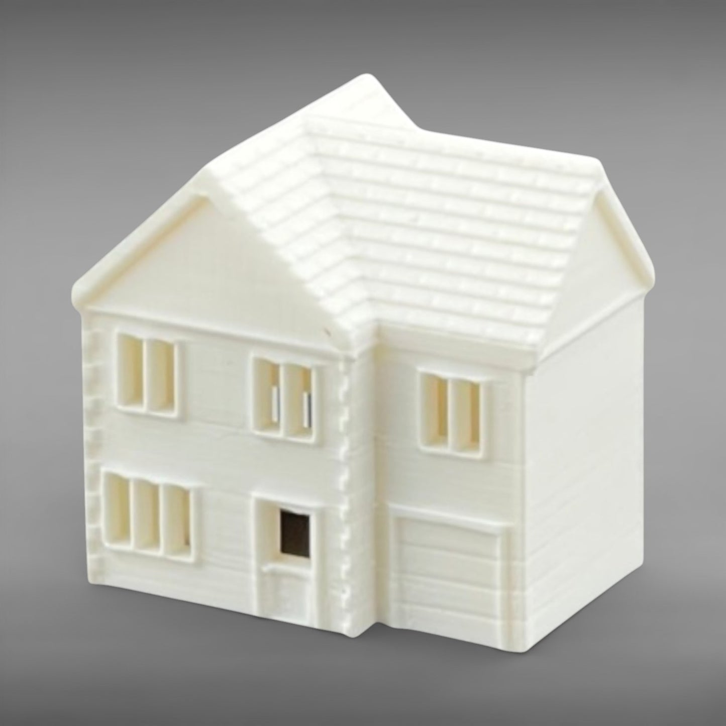 Suburban Row House #2 - Two Story with Garage - Z Scale 1:220- White