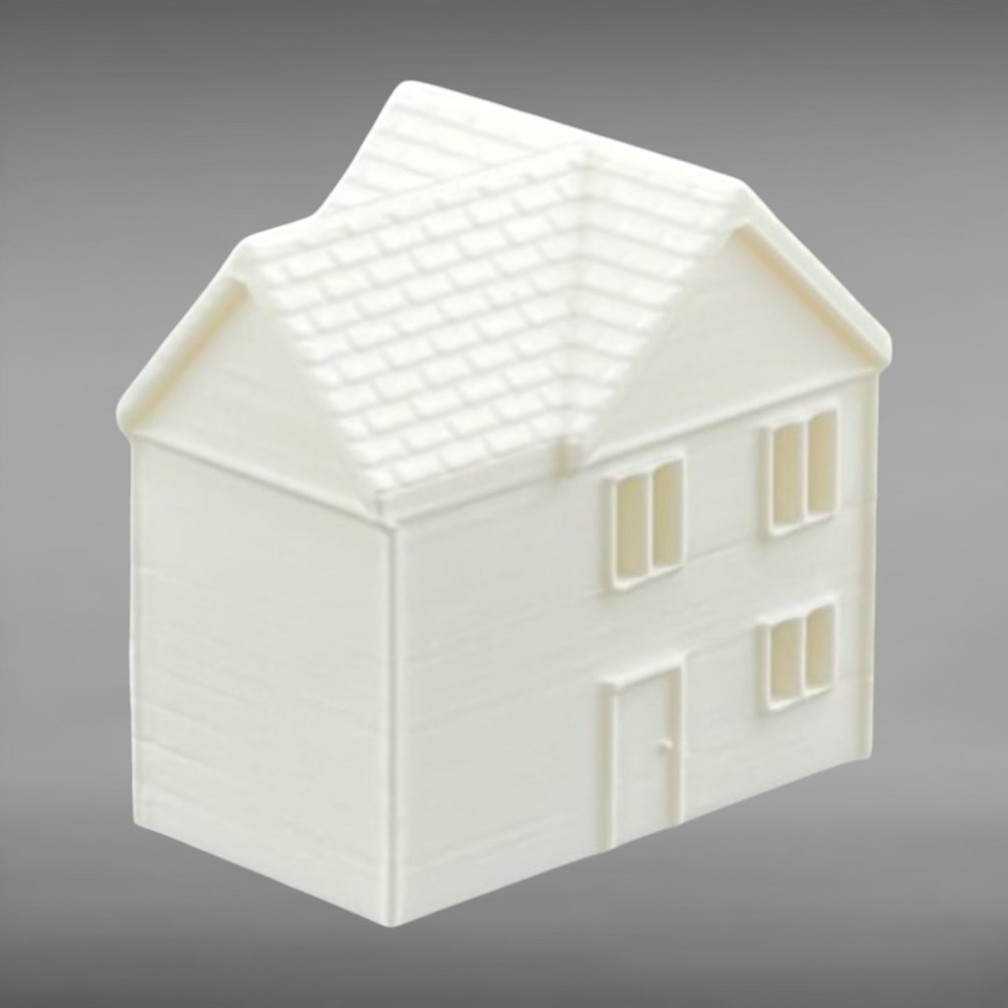 Suburban Row House #2 - Two Story with Garage - Z Scale 1:220- White