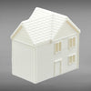 Suburban Row House #2 - Two Story with Garage - HO Scale 1:87 - White