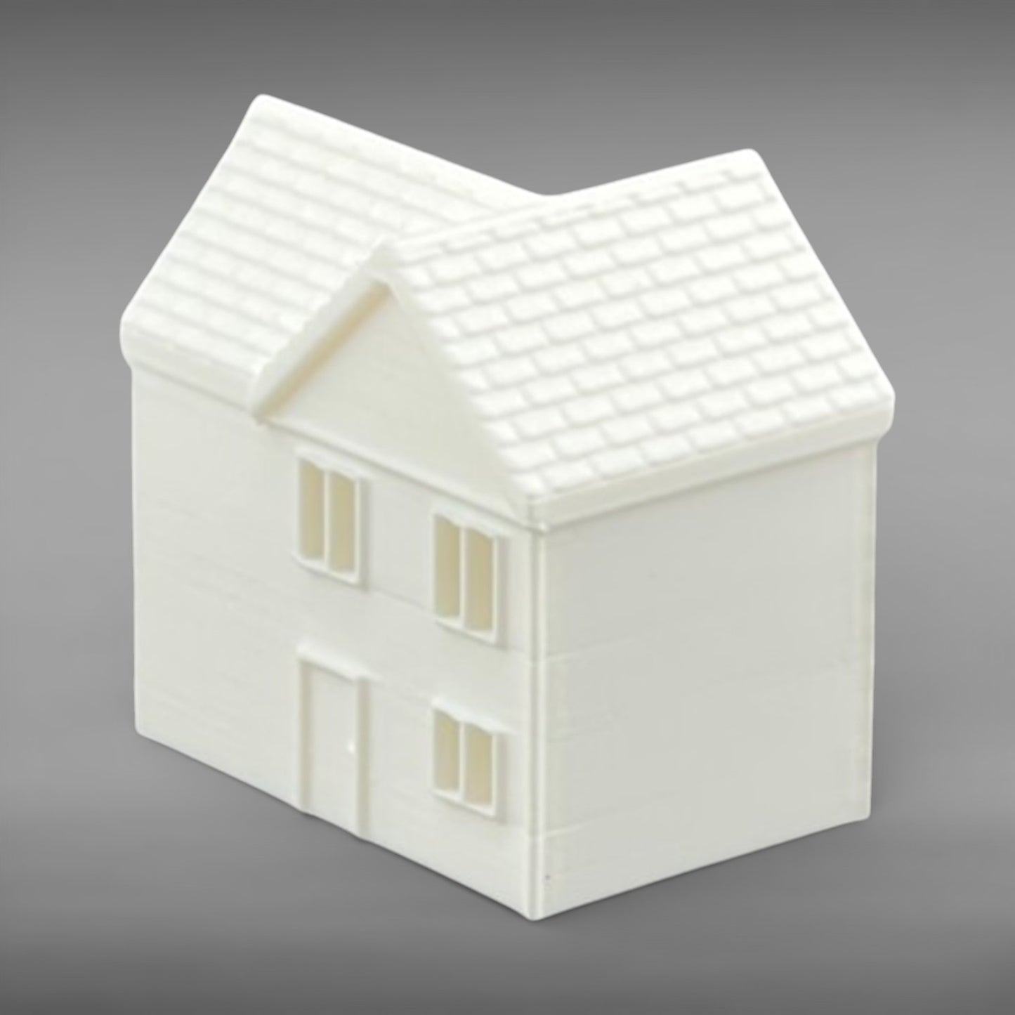 Suburban Row House #2 - Two Story with Garage - Z Scale 1:220- White