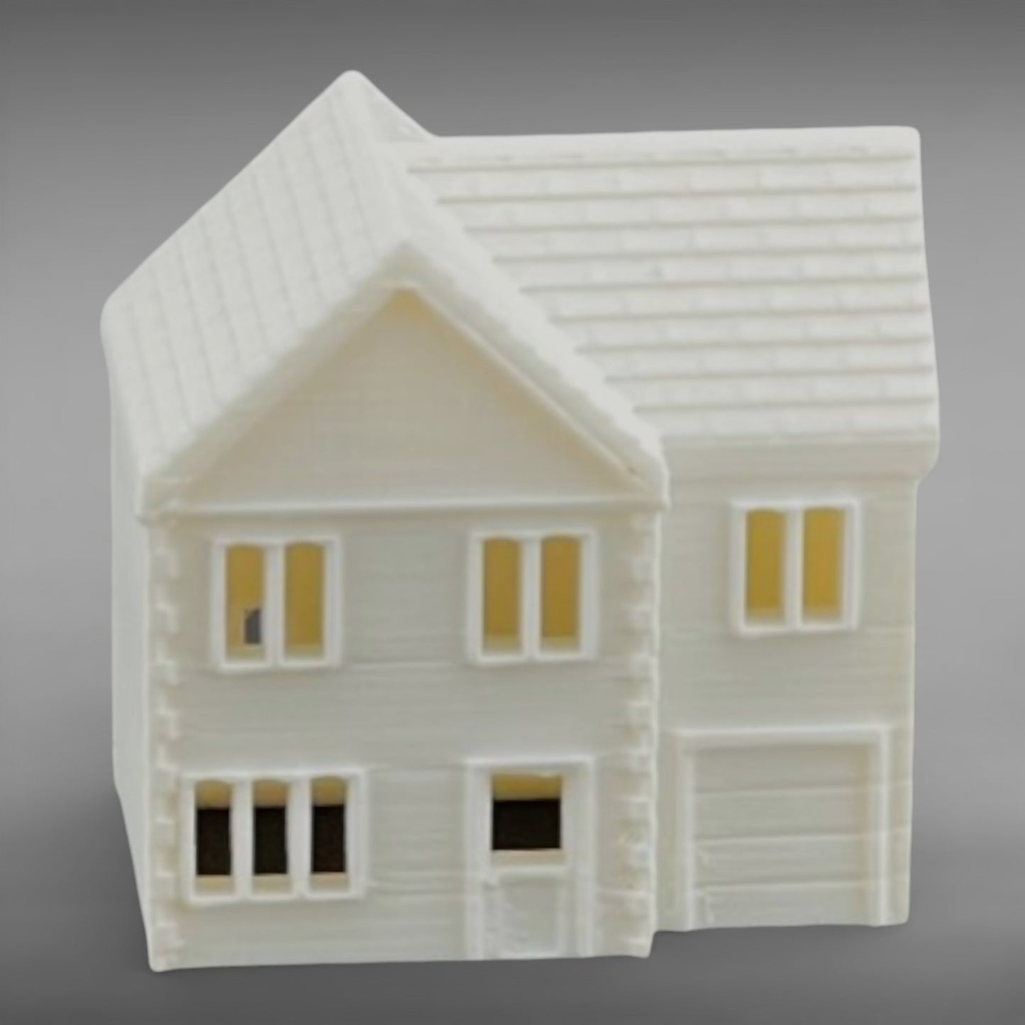 Suburban Row House #2 - Two Story with Garage - Z Scale 1:220- White