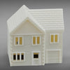 Suburban Row House #2 - Two Story with Garage - HO Scale 1:87 - White