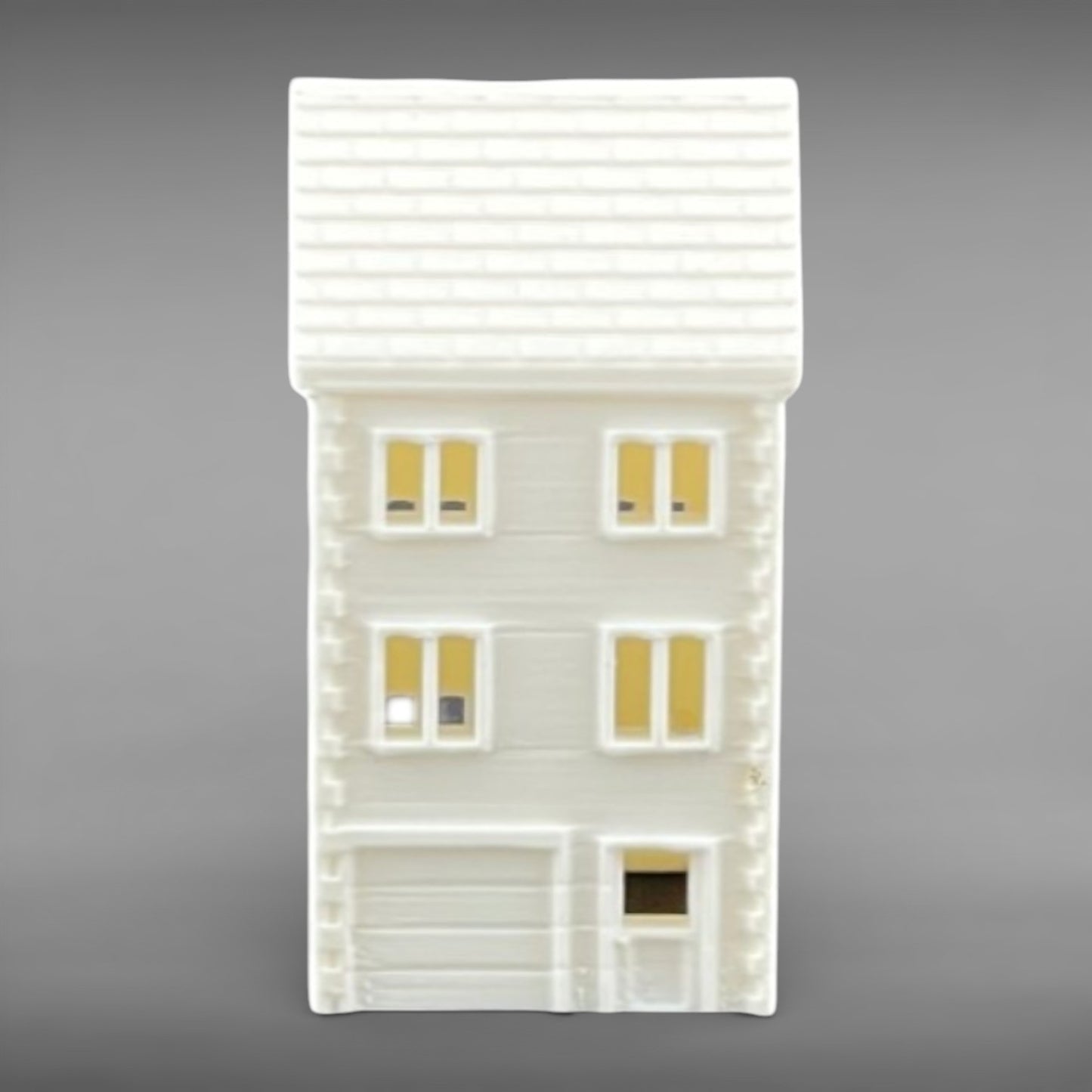 Suburban Row House #3 - Three Story - N Scale 1:160 - White