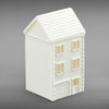 Suburban Row House #3 - Three Story - HO Scale 1:87 - White
