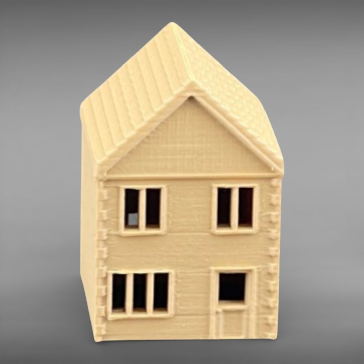 Suburban Row House #4 - Two Story - N Scale 1:160 - Brown