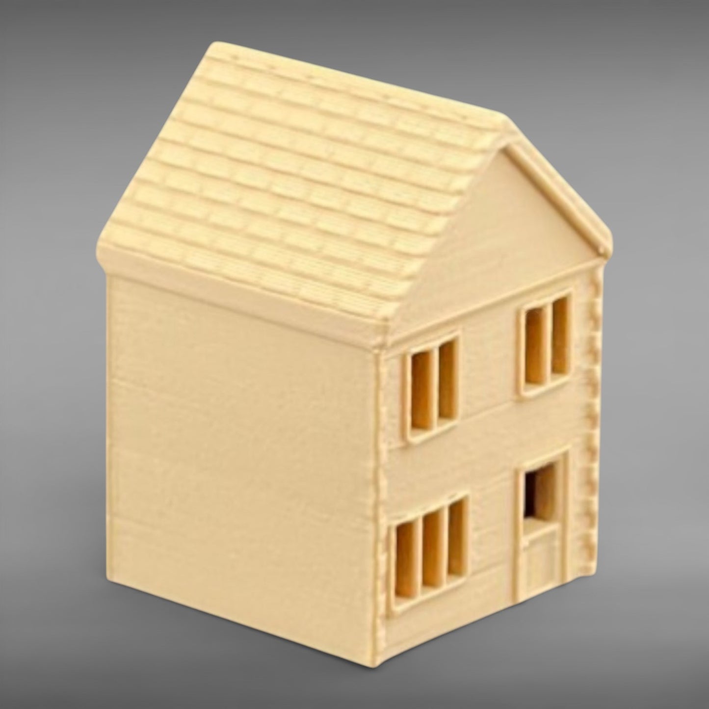 Suburban Row House #4 - Two Story - N Scale 1:160 - Brown