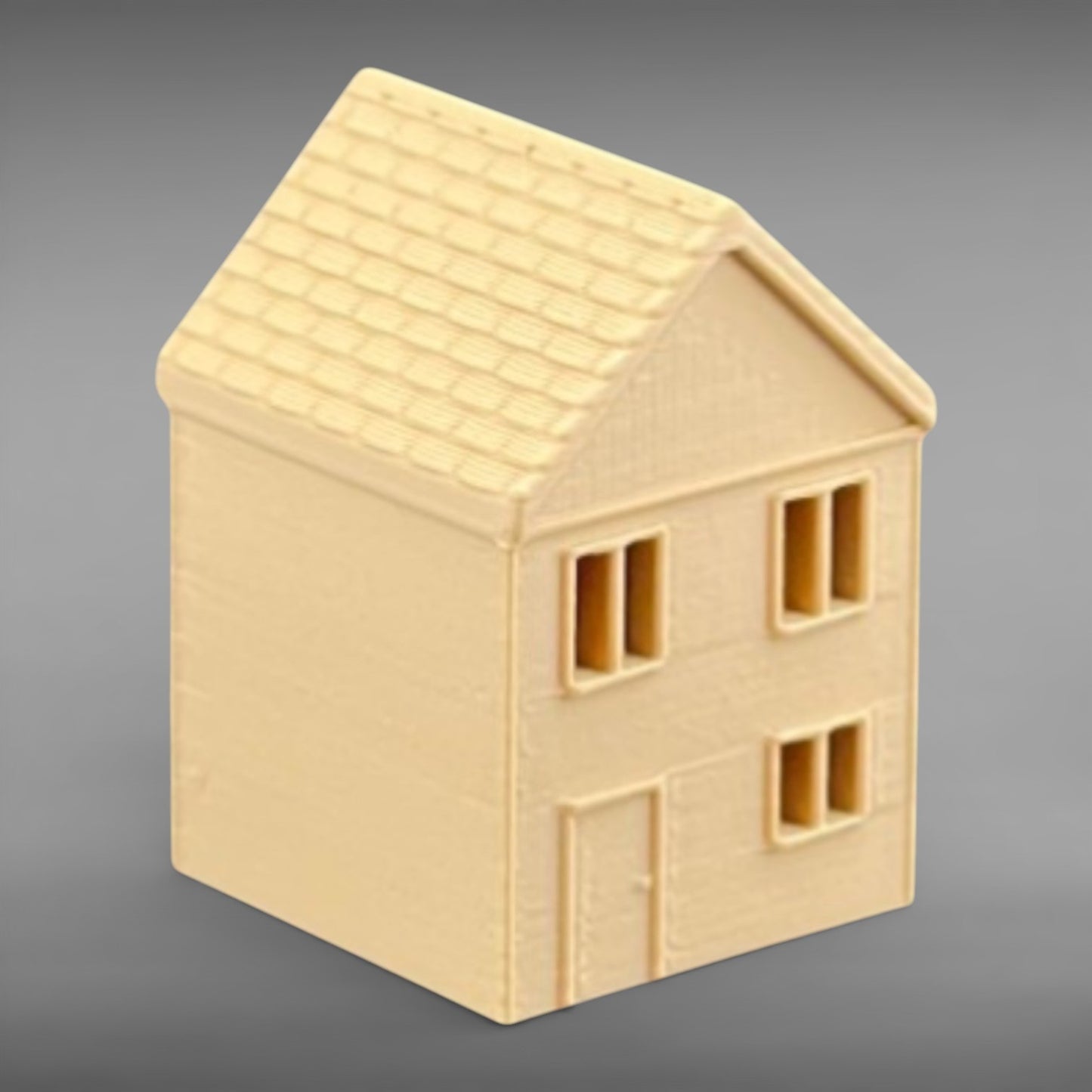 Suburban Row House #4 - Two Story - N Scale 1:160 - Brown