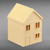 Suburban Row House #4 - Two Story - HO Scale 1:87 - Brown