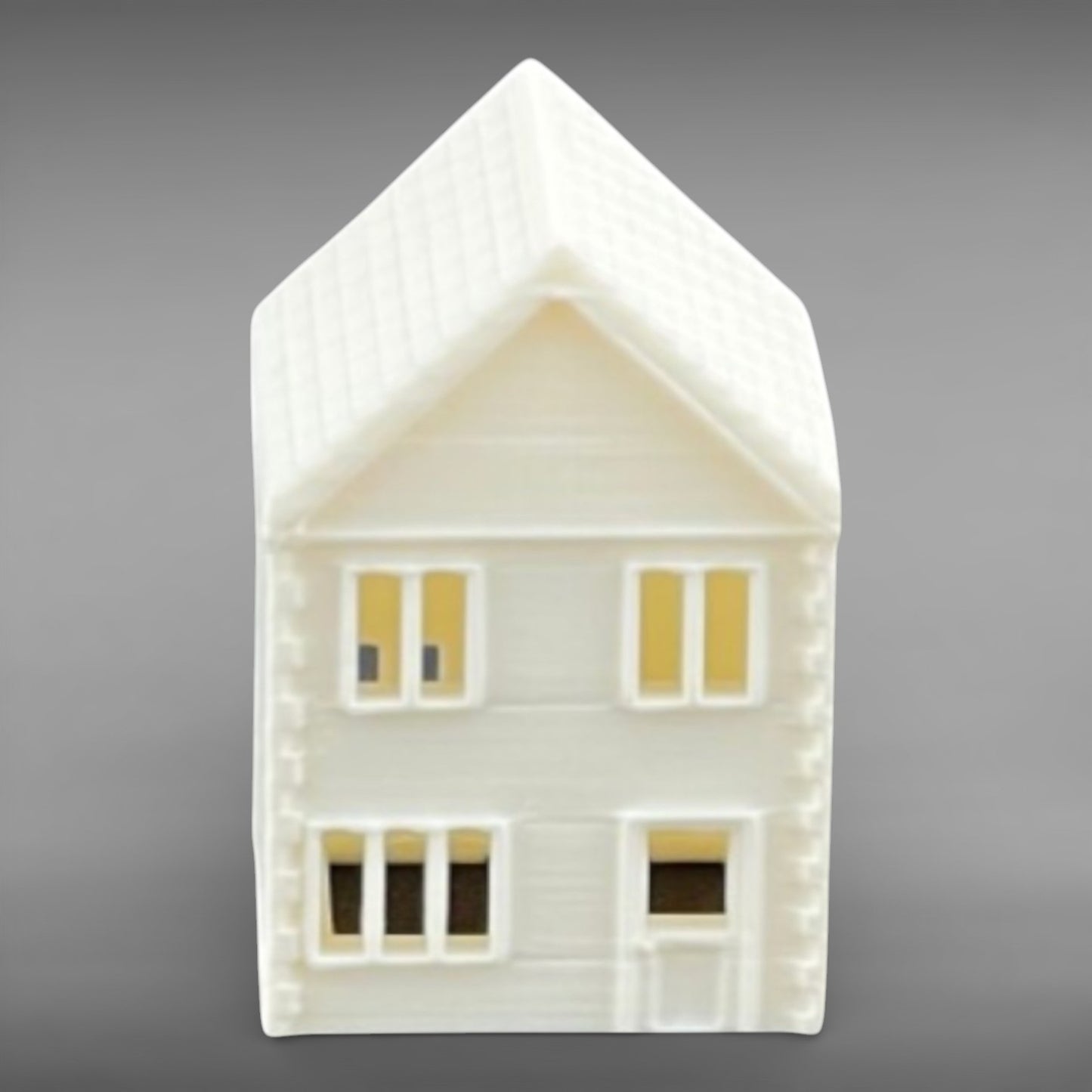 Suburban Row House #4 - Two Story - T Gauge - 1:450 Scale - White