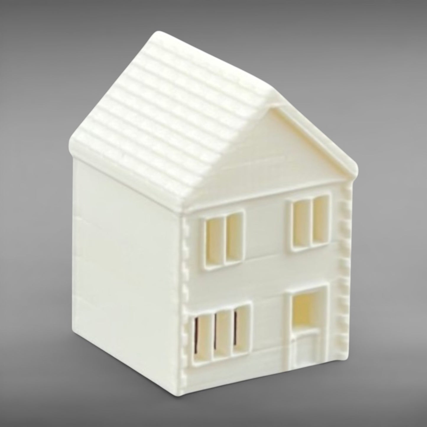 Suburban Row House #4 - Two Story - T Gauge - 1:450 Scale - White