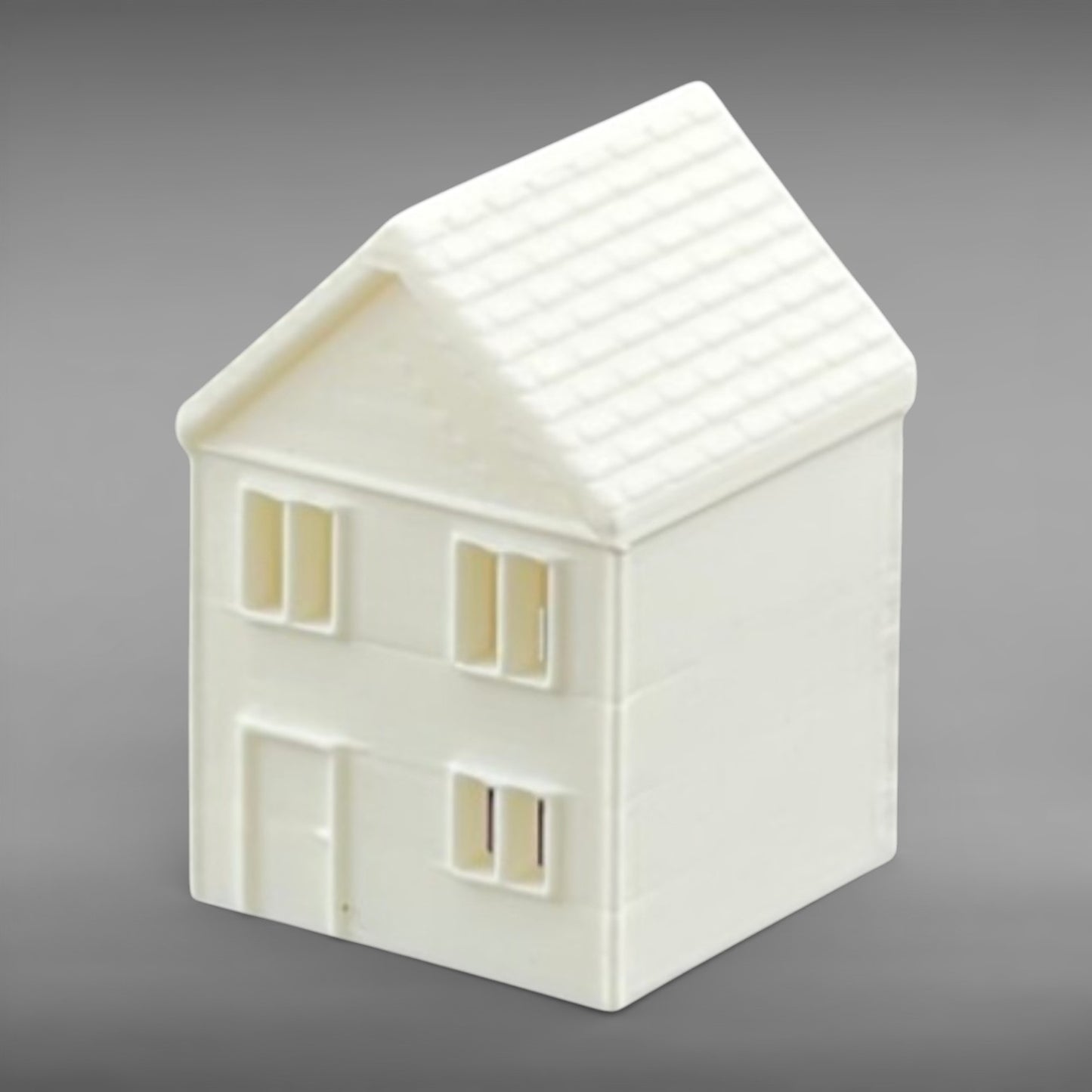 Suburban Row House #4 - Two Story - T Gauge - 1:450 Scale - White