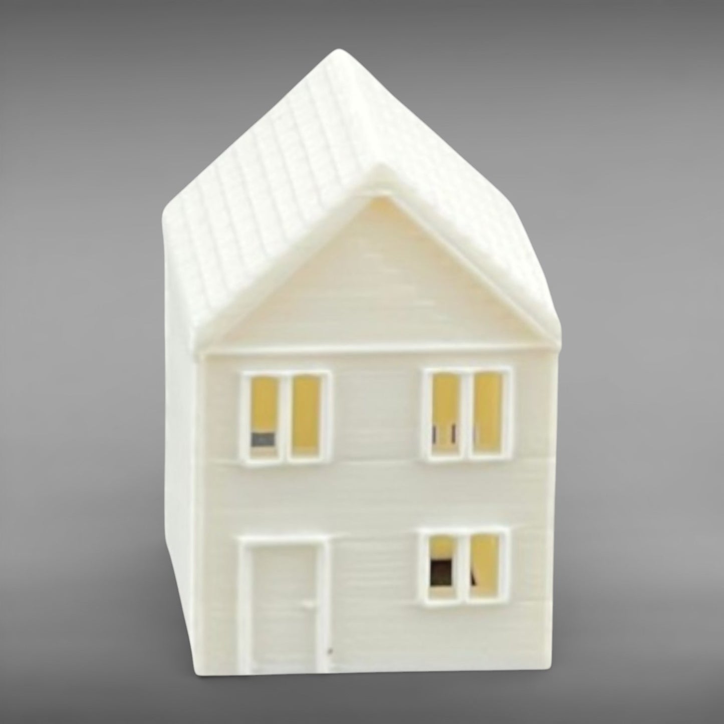 Suburban Row House #4 - Two Story - T Gauge - 1:450 Scale - White
