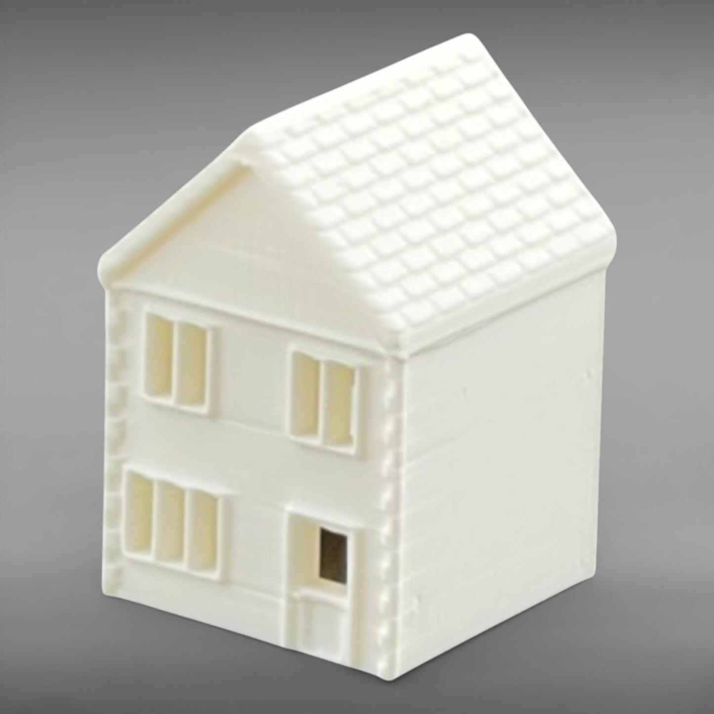 Suburban Row House #4 - Two Story - T Gauge - 1:450 Scale - White