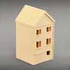 Suburban Row House #5 - Three Story with Shed - HO Scale 1:87 - Brown