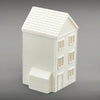 Suburban Row House #5 - Three Story - with Shed - HO Scale 1:87 - White