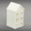 Suburban Row House #5 - Three Story - with Shed - HO Scale 1:87 - White