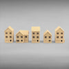 Suburban Row Houses - 5pc Set - T Gauge - 1:450 Scale - Brown